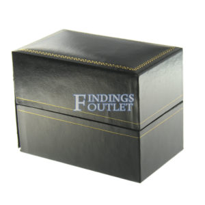 Black Leather Classic Bracelet Bangle Watch Box Display Jewelry Gift Box Closed