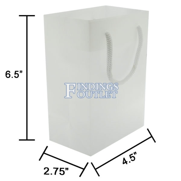 4.5x6.5 White Tote Gift Bags Frosted Paper Shopping Bag With Handle Dimensions