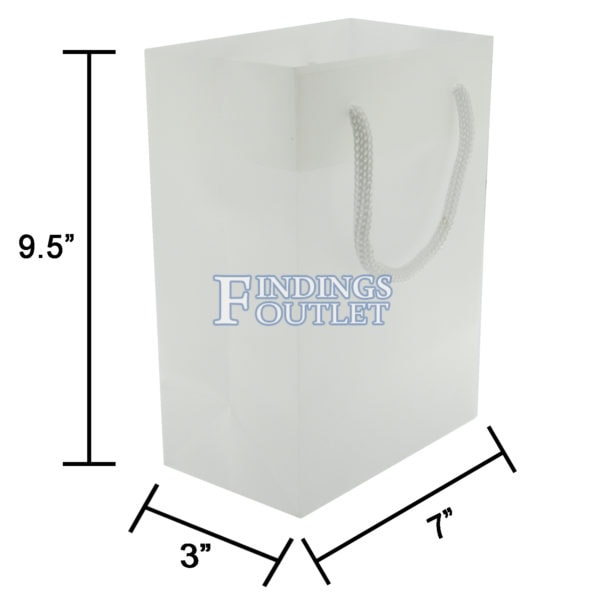 7x9.5 White Tote Gift Bags Frosted Paper Shopping Bag With Handle Dimensions