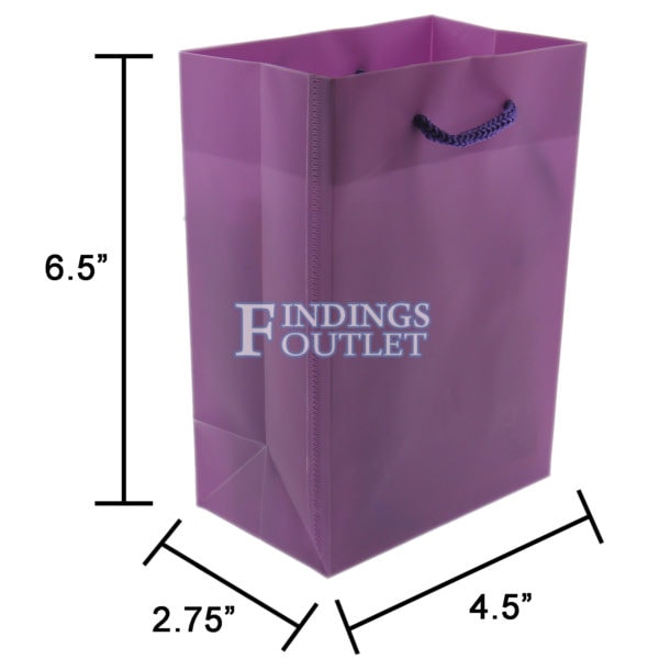4.5x6.5 Purple Tote Gift Bags Frosted Paper Shopping Bag With Handle Dimensions