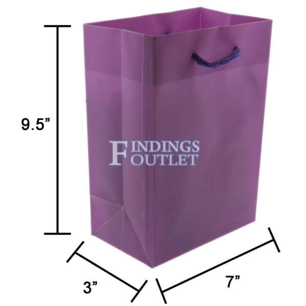 7x9.5 Purple Tote Gift Bags Frosted Paper Shopping Bag With Handle Dimensions
