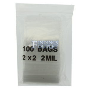2x2 Plastic Resealable Bags Clear Zip Lock 2 Mil Pack of 100