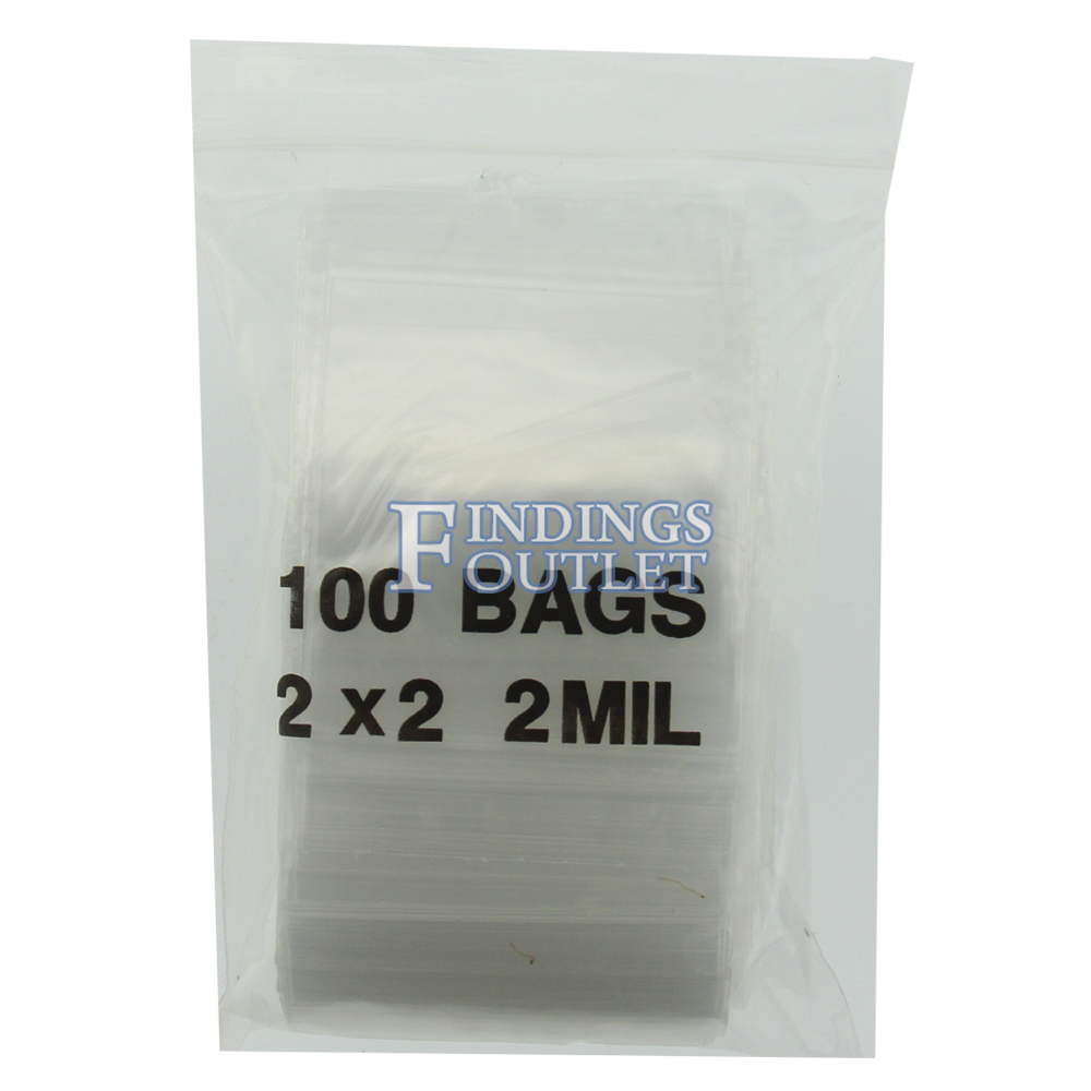 Reclosable Plastic Zipper Bags 2 mil, Clear. (100 Bags)