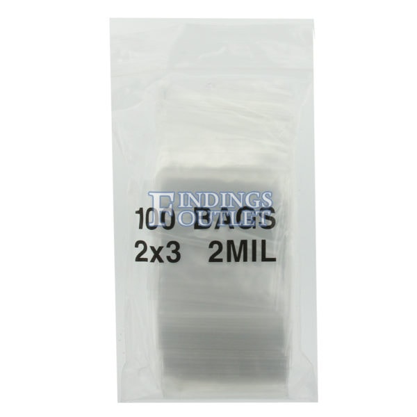 2x3 Plastic Resealable Bags Clear Zip Lock 2 Mil Pack of 100