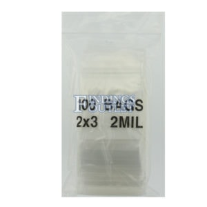 2x3 Plastic Resealable Bags Clear Zip Lock 2 Mil w/ Writing Block Pack of 100