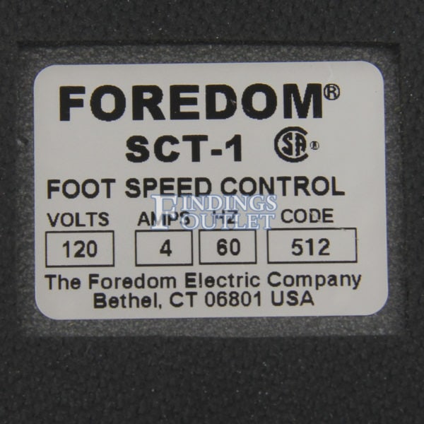Foredom SCT-1 Foot Control Pedal For 115 Volt Series SR Motors Speed Control Back