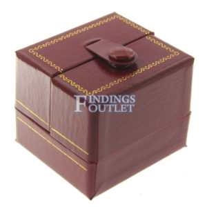 Red Leather Double Door Ring Box Display Jewelry Gift Box Closed