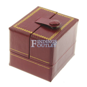 Red Leather Double Door Ring Finger Box Display Jewelry Gift Box Closed