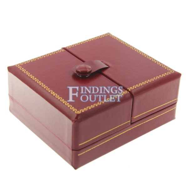 Red Leather Double Door Pendant Box Display Jewelry Gift Box Closed