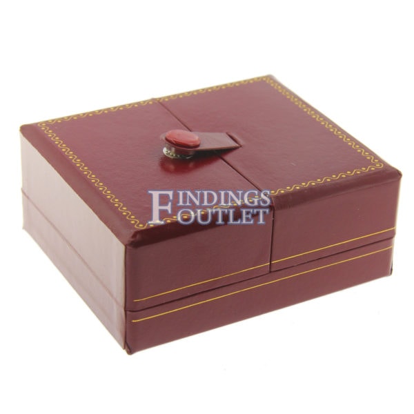 Red Leather Double Door Bangle Watch Box Display Jewelry Gift Box Closed