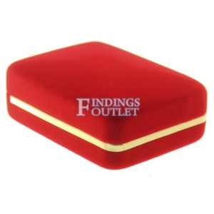 Red Velvet Gold Trim Earring Pad Box Display Jewelry Gift Box Closed