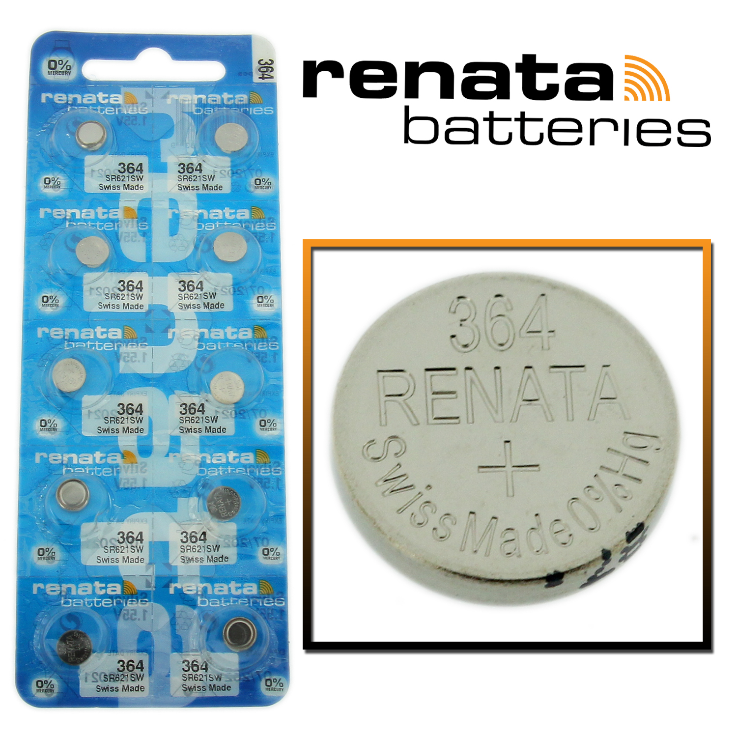 Renata 364 Watch Battery SR621SW Swiss Made Cell - Findings Outlet