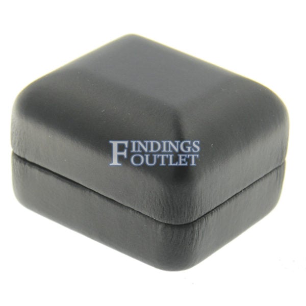 Black Leather Ring Box Display Jewelry Gift Box Closed