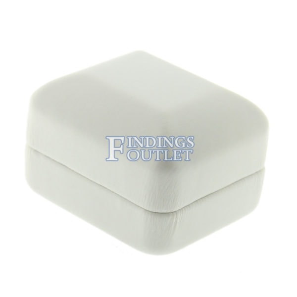 White Leather Ring Box Display Jewelry Gift Box Closed