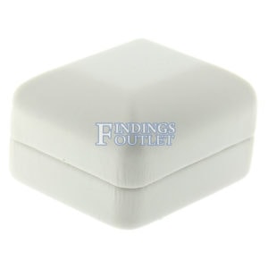 White Leather Double Ring Box Display Jewelry Gift Box Closed