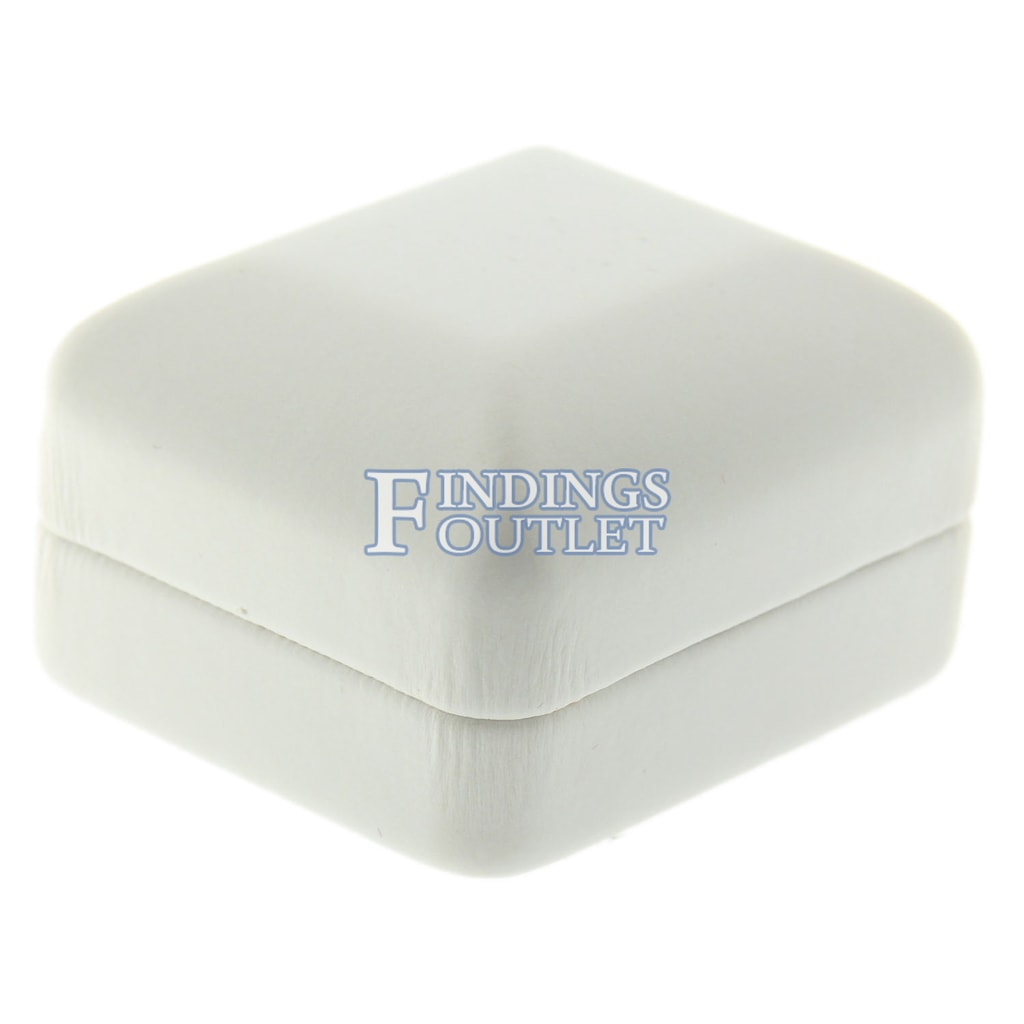 White Faux Leather Double Ring Box Display Jewelry Gift Boxes Classic 1 Dozen