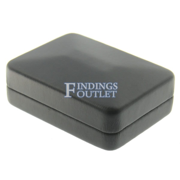 Black Leather Earring Pendant Box Display Jewelry Gift Box Closed