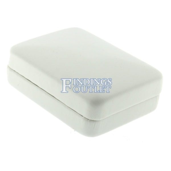 White Leather Earring Pendant Box Display Jewelry Gift Box Closed