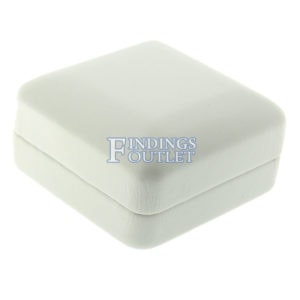 White Leather Pendant Box Display Jewelry Gift Box Closed