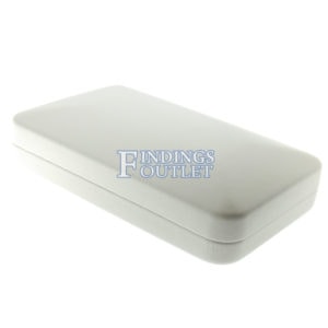 White Leather Necklace Box Display Jewelry Gift Box Closed