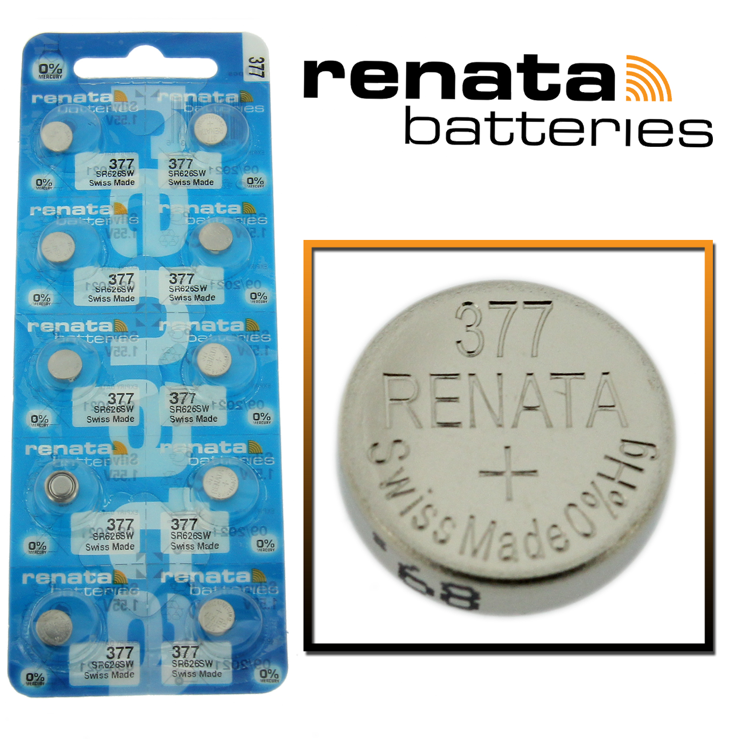 6 Renata Silver Oxide Watch Batteries For Renata 377 Button Cell