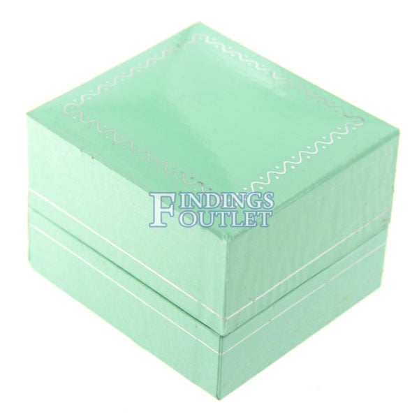 Teal Blue Leather Earring Box Display Jewelry Gift Box Closed