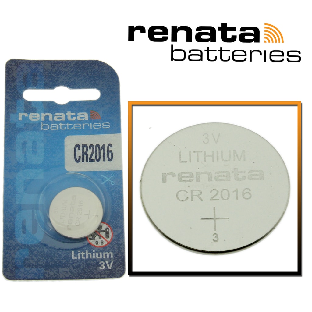 Renata CR2016 Watch Battery 3V Lithium Swiss Made Cell - Findings Outlet