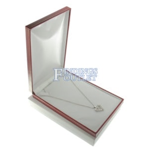 Red Leather Classic Medium Necklace Box Display Jewelry Gift Box Outer