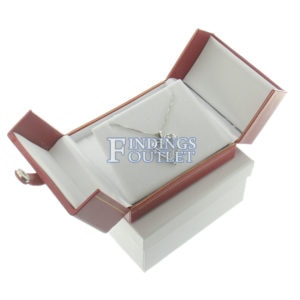 Red Leather Double Door Large Earring Box Display Jewelry Gift Box Outer
