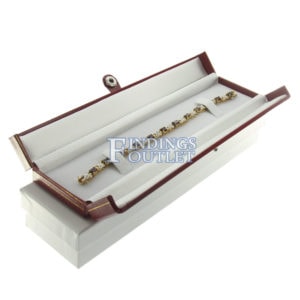 Red Leather Double Door Bracelet Box Display Jewelry Gift Box Outer