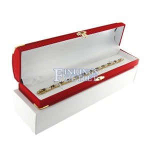 Red Velvet Treasure Chest Bracelet Box Display Jewelry Gift Box Outer
