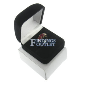 Black Velour Double Ring Box Display Jewelry Gift Box Outer