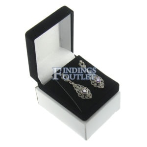 Black Velour Pendant Box Display Jewelry Gift Box Outer