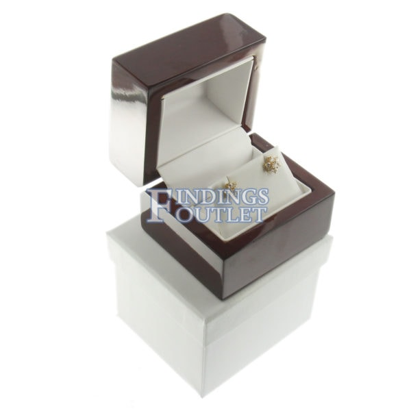 Cherry Rosewood Wooden Earring Box Display Jewelry Gift Box Outer