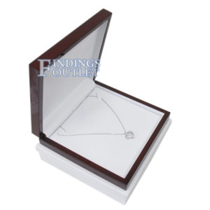 Deluxe Cherry Rosewood Ring Box Display Wood Wooden Jewelry Gift Box 