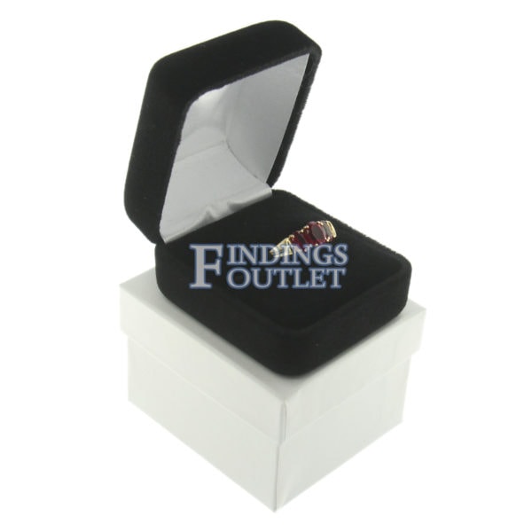 Black Velvet Ring Box Display Jewelry Gift Box Outer