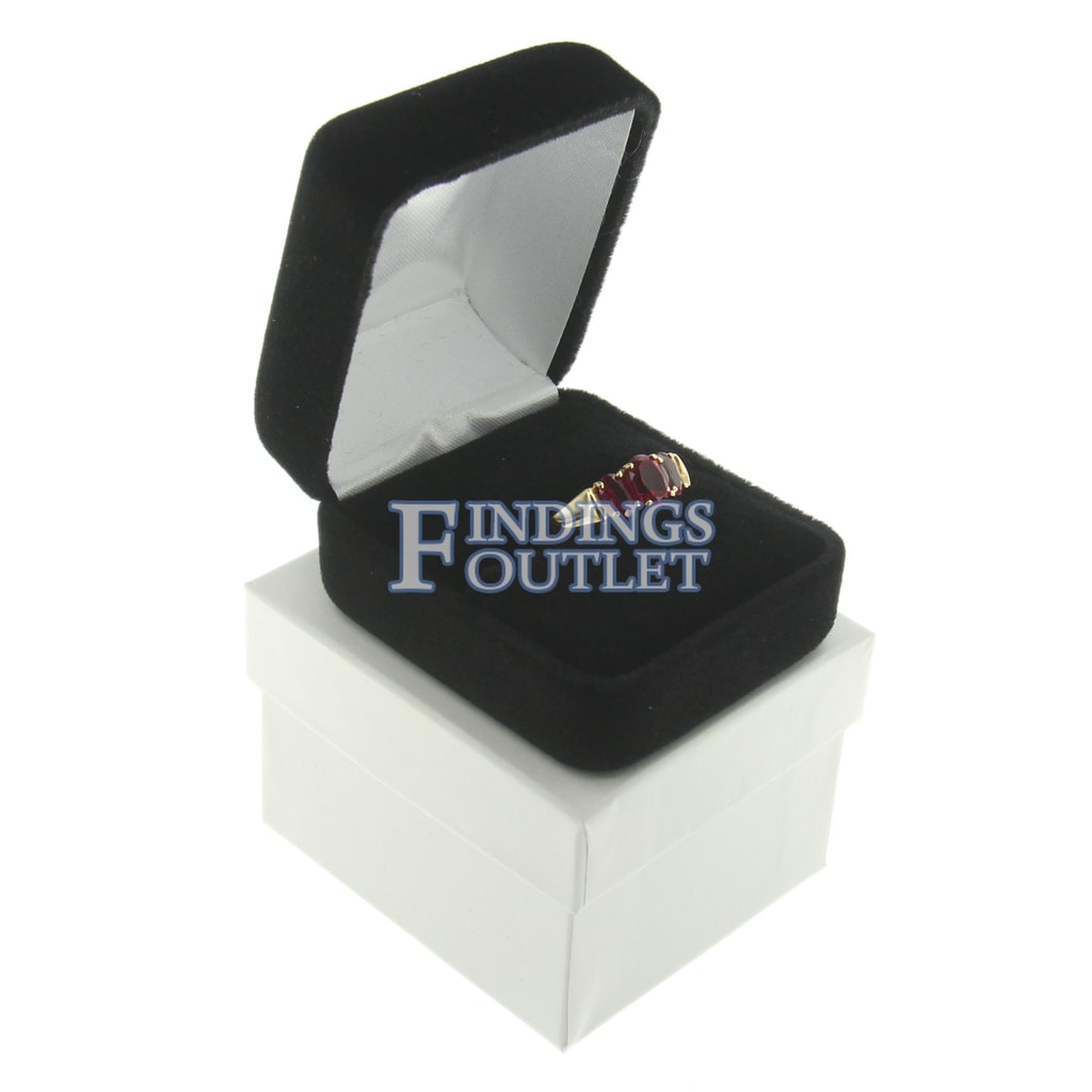 Black Velvet Engagement Ring Box Display Jewelry Gift Boxes Classic Style 1 Dzn