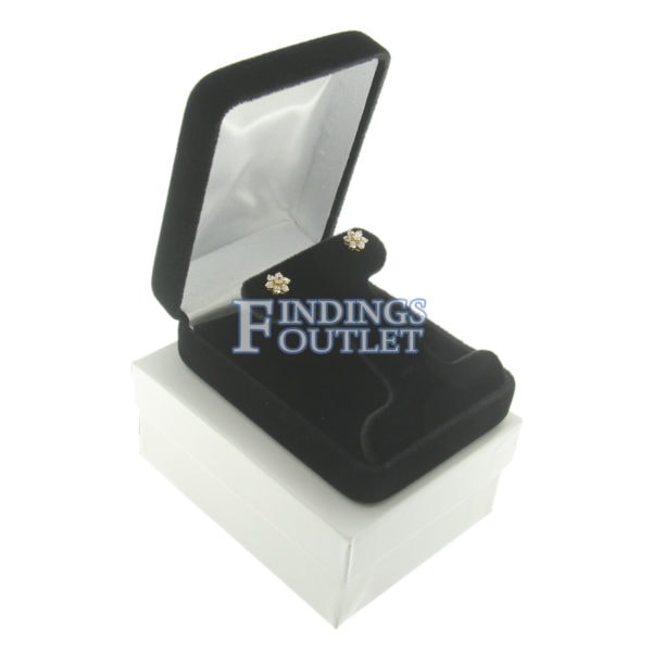 Black Velvet T-Bar Earring Box Display Jewelry Gift Box Outer