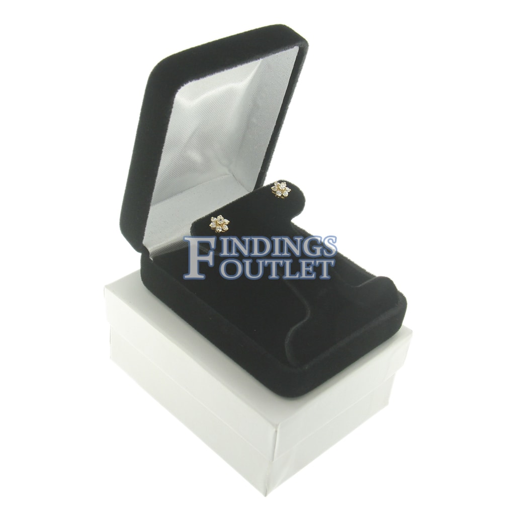 48 Hoop or Post Earring Black Velvet Gift Boxes Jewelry Display 