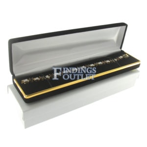 Black Velvet Gold Trim Bracelet Box Display Jewelry Gift Box Outer