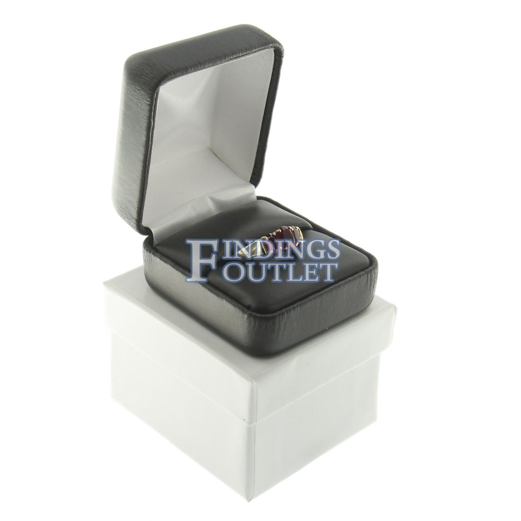 Details about   Black Faux Leather Metal Ring Gift Box 1-1/2" H 