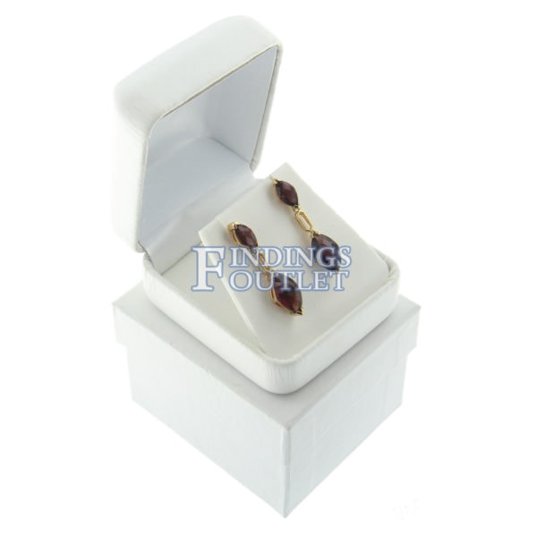 White Leather Earring Box Display Jewelry Gift Box Outer