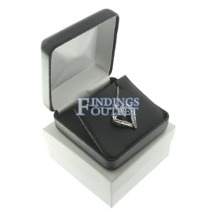Black Leather Pendant Box Display Jewelry Gift Box Outer