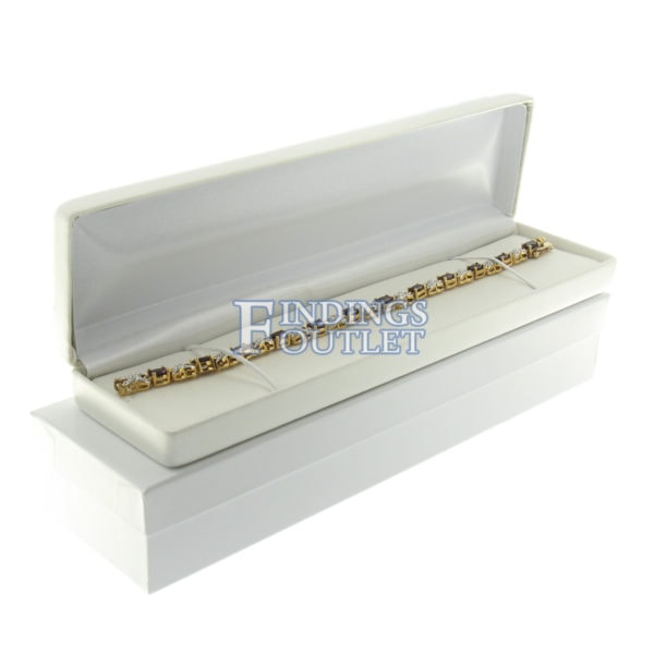 White Leather Bracelet Box Display Jewelry Gift Box Outer