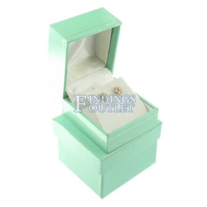 Teal Blue Leather Earring Box Display Jewelry Gift Box Outer