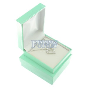 Teal Blue Leather Pendant Box Display Jewelry Gift Box Outer