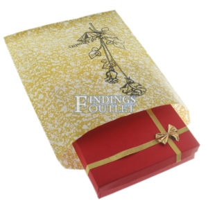 8.5x11 Gold Paper Gift Bags For Jewelry Merchandise Box