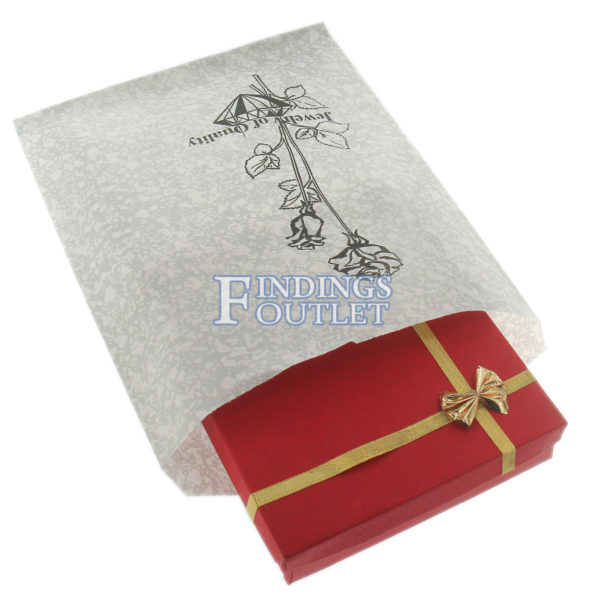 8.5x11 Silver Paper Gift Bags For Jewelry Merchandise Box