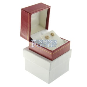 Red Leather Classic Earring Box Display Jewelry Gift Box Outer
