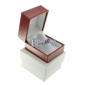 Red Leather Classic Ring Finger Box Display Jewelry Gift Box Outer